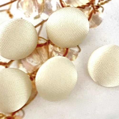 5 boutons recouvert en tissu satin costume robe de mariée mariage crème