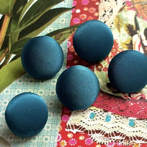 5 boutons recouvert en tissu satin costume robe de mariée mariage vert foncé paon