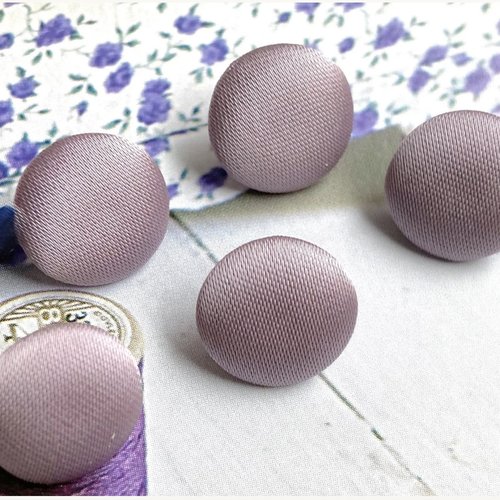 5 boutons recouvert en tissu satin costume robe de mariée mariage lilac violet clair