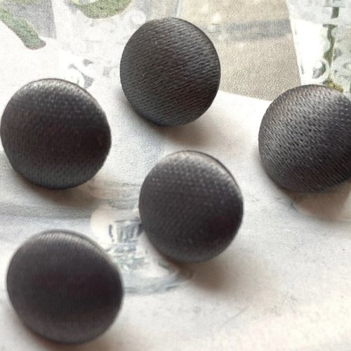5 boutons recouvert en tissu satin costume robe de mariée mariage gris foncé