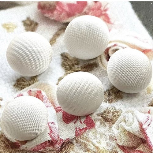 5 boutons recouvert en tissu satin costume robe de mariée mariage blanc cassé