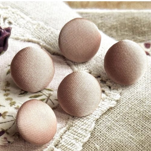 5 boutons recouvert en tissu satin costume robe de mariée mariage rose vintage