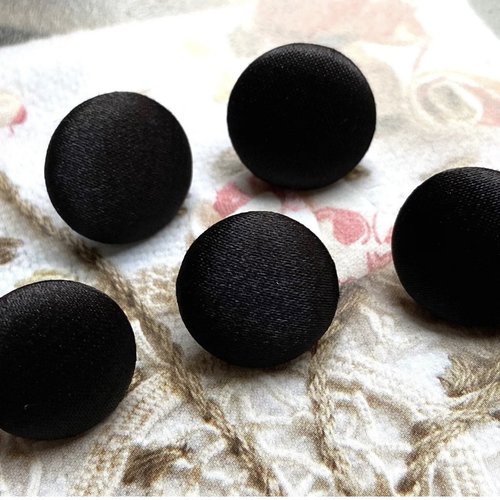 5 boutons recouvert en tissu satin costume robe de mariée mariage noir
