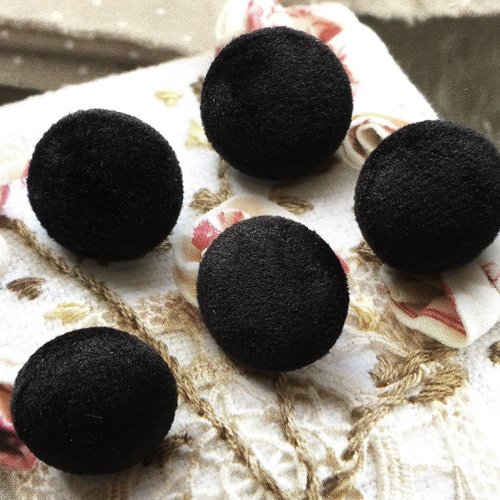 5 boutons recouvert en tissu velours costume robe de mariée mariage noir