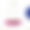 Collier plastron tissé rose fushia fils scoubidou, chaîne boules laiton, court ou long