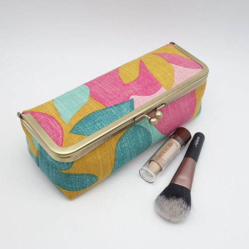 Coffret en toile de coton, imprimé abstrait, couleurs douces, trousse à maquillage, boîte de rangement, plumier, boîte à couture