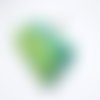 Porte-monnaie bicolore vert anis et bleu, 3 poches en accordéon, tissu renforcé, petit portefeuille pour cartes et monnaie