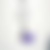 Collier cabochon en verre  "bon point pour enfant sage " avec fleur violette et breloque argentée