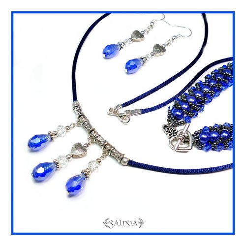 Collier "elisa" cristal bleu (#c3 p2)