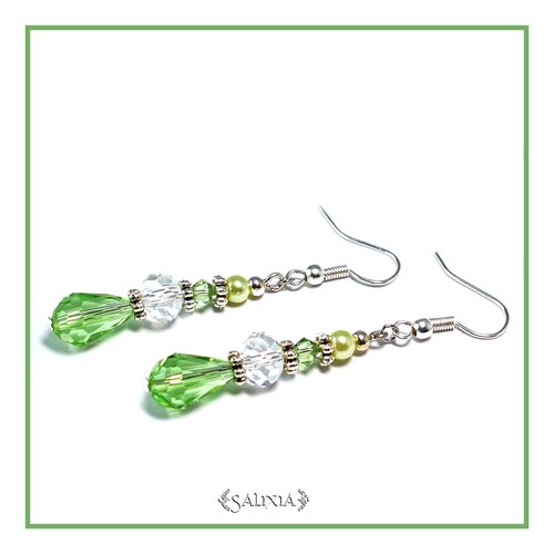 Boucles d'oreilles "irina" cristal perles nacrées crochets acier inoxydable (#bo6 p3)