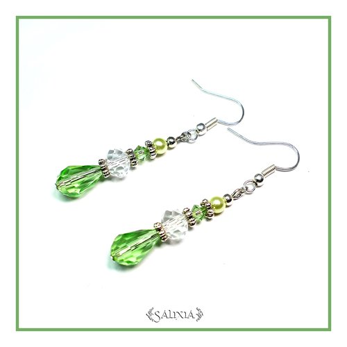 Boucles d'oreilles "irina" cristal perles nacrées crochets acier inoxydable (#bo6 p3)