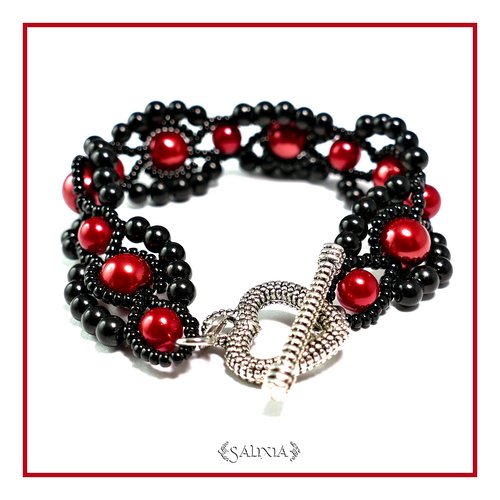 Bracelet "valentina" baroque médiéval perles nacrées toggle ou mousqueton (#bv1 p15)