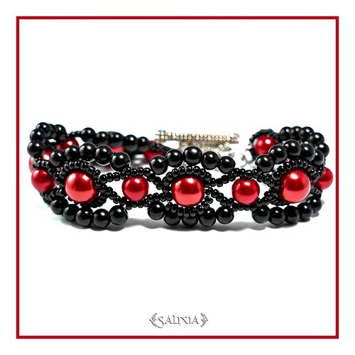 Bracelet "valentina" baroque médiéval perles nacrées toggle ou mousqueton (#bv1 p15)