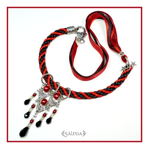 Collier "valentina" baroque médiéval cristal et perles nacrées (#c16 p15)