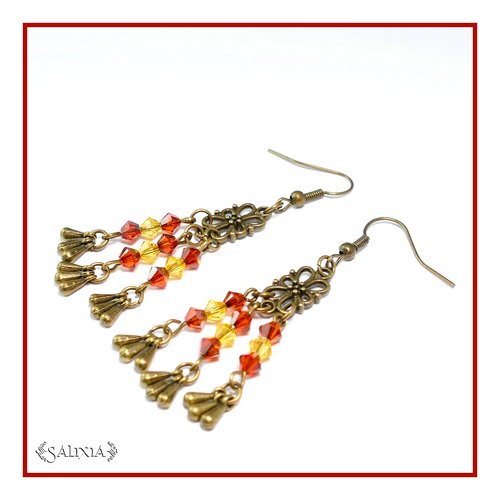 Boucles d'oreilles "serena" en cristal choix des crochets (#bo21 p19)