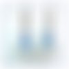 Boucles d'oreilles perles de verre bleu nuit dormeuses ou crochets en acier inoxydable au choix (#bo47)