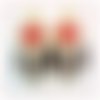 Boucles d'oreilles cristal et coeur rouge crochets au choix (#bo37)