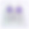 Boucles d'oreilles cristal et coeur violet crochets en acier inoxydable (#bo55)