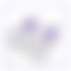 Boucles d'oreilles cristal et coeur violet crochets en acier inoxydable (#bo55)