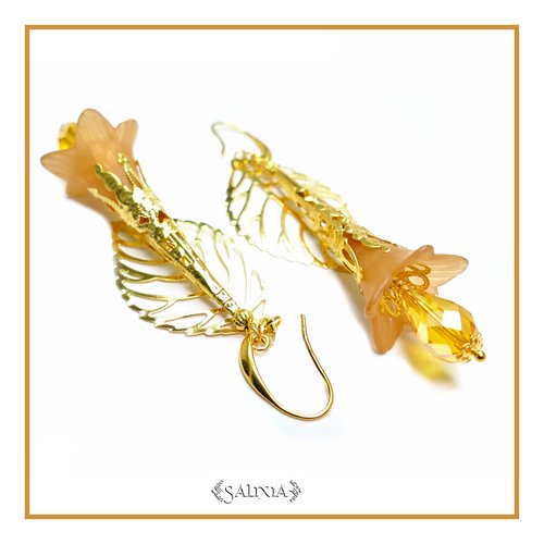 Boucles d'oreilles fleurs jasmin de virginie crochets au choix (#bo-l20)