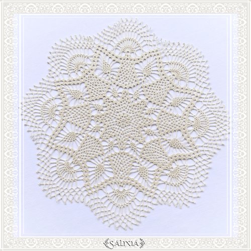 Napperon dentelle au crochet coloris écru 40 cm