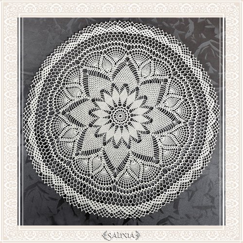 Napperon dentelle au crochet coloris beige 56 cm