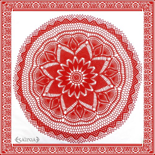 Napperon dentelle au crochet coloris rouge 56 cm