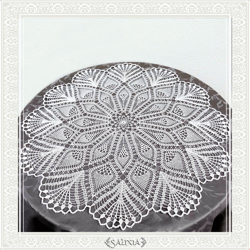 Vendu - napperon dentelle au crochet coloris écru 74 cm