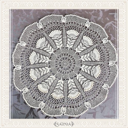 Napperon dentelle au crochet coloris beige 59 cm