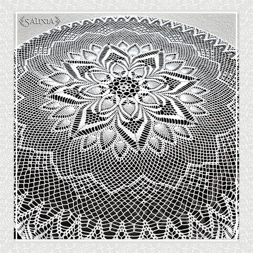 Nappe dentelle au crochet coloris blanc lumière 106 cm