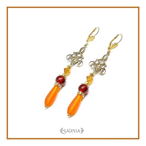 Pièce rare - boucles d'oreilles style art déco laiton haute qualité cristal dormeuses ou crochets au choix (#bo149)