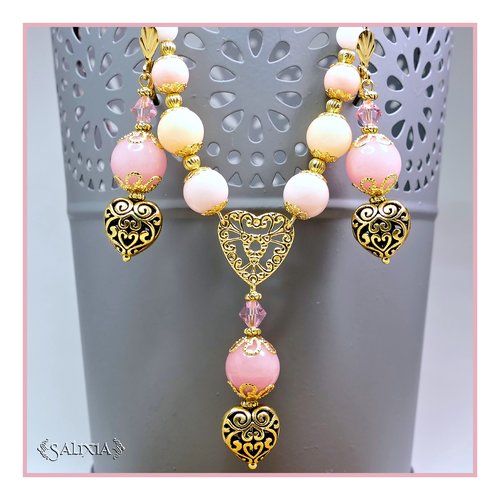 Boucles d'oreilles "lisa" cristal perles de jade dormeuses ou crochets au choix (#bo150 p49)