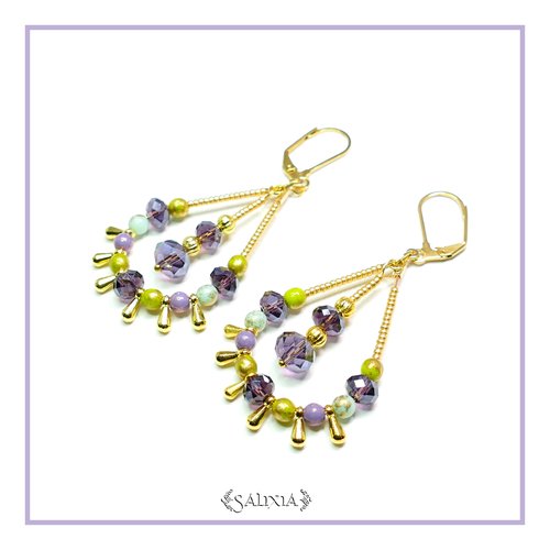 Boucles d'oreilles milena dormeuses ou crochets acier inoxydable doré (#bo151 p50)