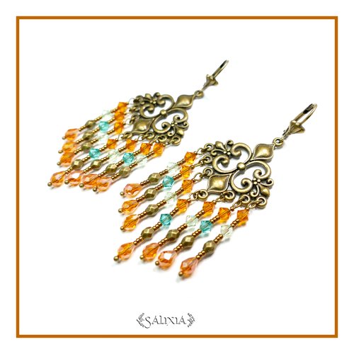 Boucles d'oreilles médiévales en cristal dormeuses ou crochets au choix (#bo154)