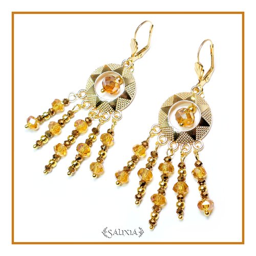 Boucles d'oreilles kyra esprit topaze dormeuses ou crochets en acier inoxydable doré au choix (#bo169) - vidéo hd