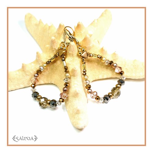 Boucles d'oreilles "mia" dormeuses ou crochets en acier inoxydable doré au choix (#bo189)