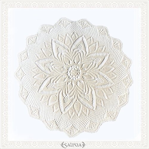 Napperon dentelle au crochet coloris écru 45 cm