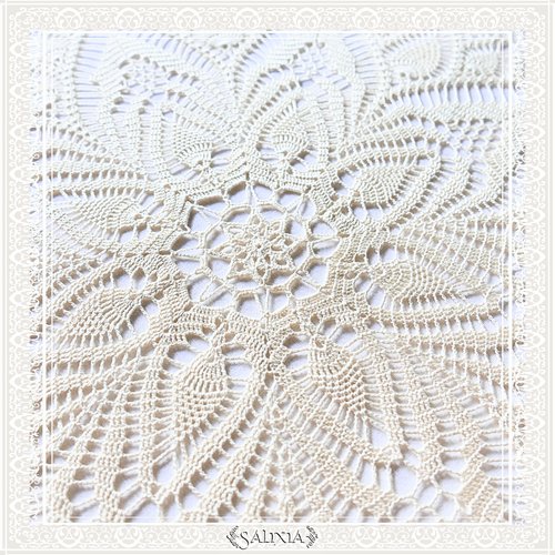Napperon dentelle au crochet coloris écru 45 cm