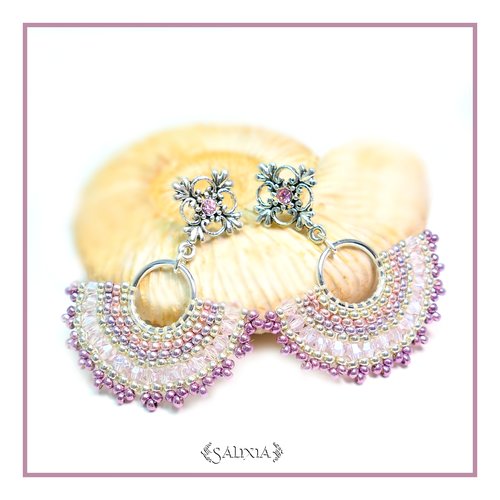 Boucles d'oreilles collection léa rosaline puces ou crochets acier inoxydable au choix (#bo255)