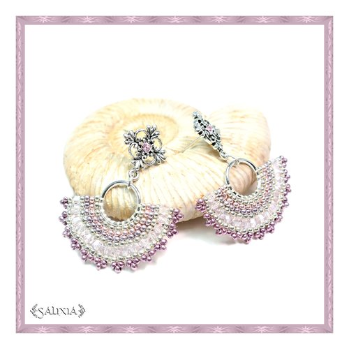 Boucles d'oreilles collection léa rosaline puces ou crochets acier inoxydable au choix (#bo255)