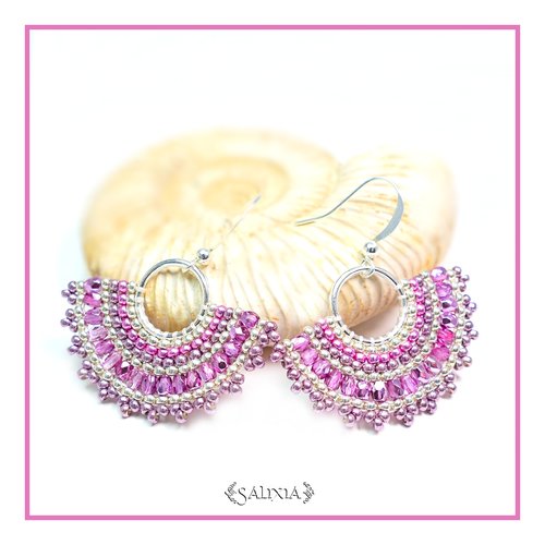 Boucles d'oreilles collection léa mauve pastel (#bo256)
