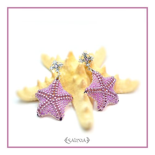 Boucles d'oreilles étoiles de mer, fermoirs au choix (#bo259)