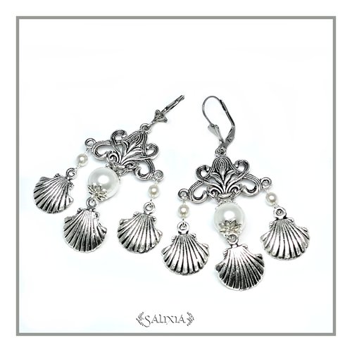 Boucles d'oreilles art nouveau dormeuses ou crochets acier inoxydable au choix (#bo262)