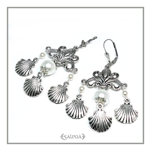 Boucles d'oreilles art nouveau dormeuses ou crochets acier inoxydable au choix (#bo262)