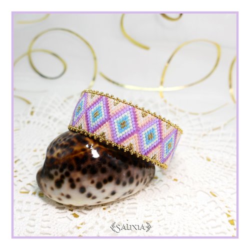 Bracelet "sasha" tissé à l'aiguille avec des perles en verre japonaises (#bc62 p79)