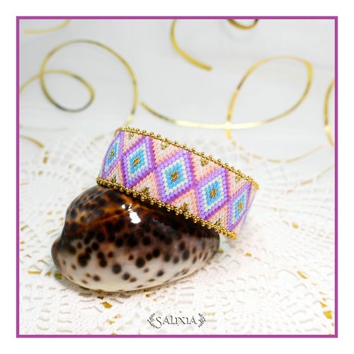 Bracelet "sasha" tissé à l'aiguille avec des perles en verre japonaises (#bc62 p79)