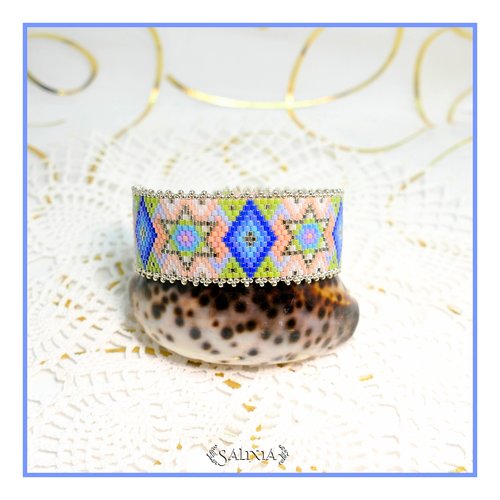 Bracelet "stella" tissé à l'aiguille perles japonaises (#bc63 p80)