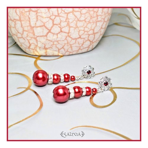 Vendues - boucles d'oreilles renaissance "isadora" perles nacrées cristal puces dormeuses ou crochets au choix (#bo302 p84)