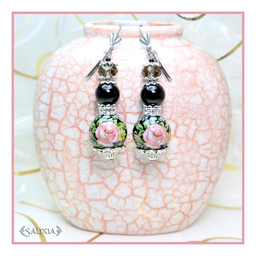 Vendues - boucles d'oreilles perles japonaises tensha dormeuses ou crochets en acier inoxydable au choix (#bo306)