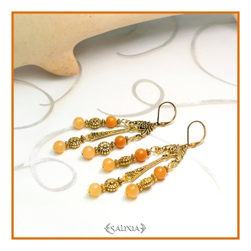 Boucles d'oreilles "catriona" pierres fines de jade printemps dormeuses ou crochets au choix (#bo355 p105)